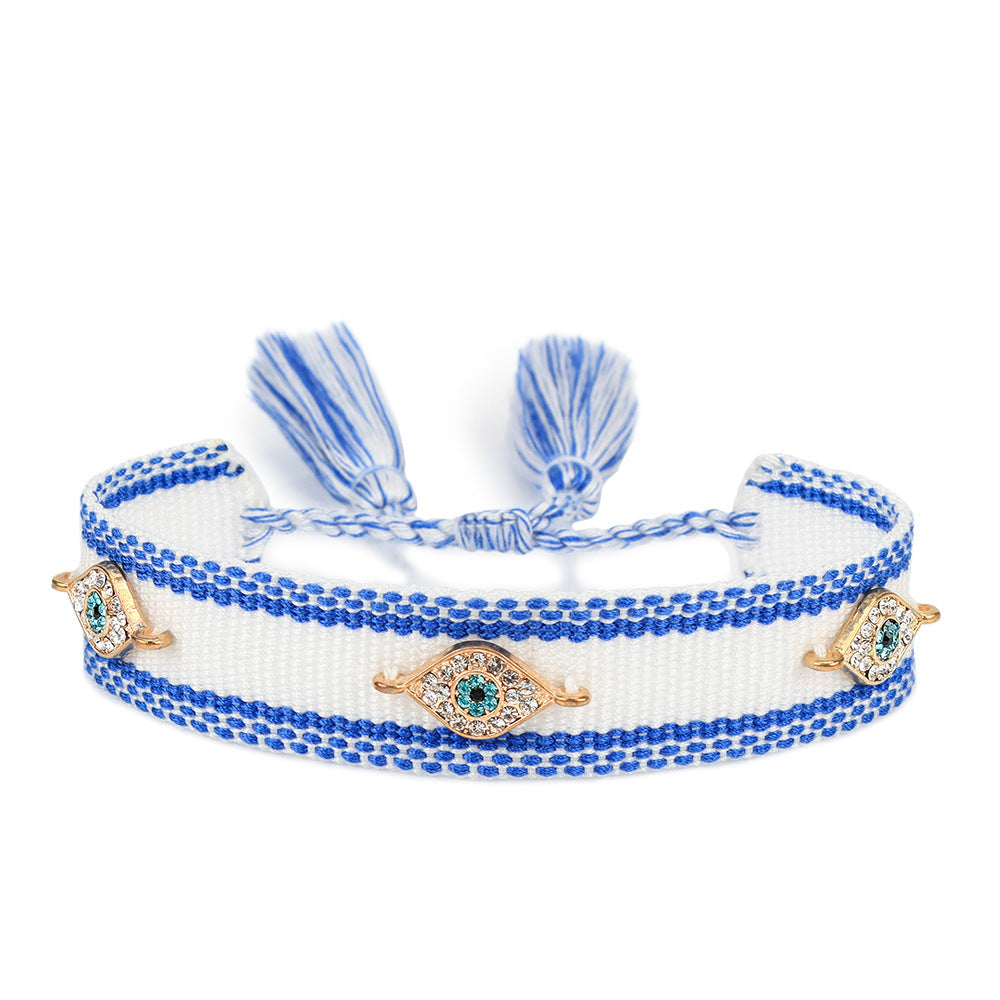 Pulsera tejida protectora contra el mal de ojo