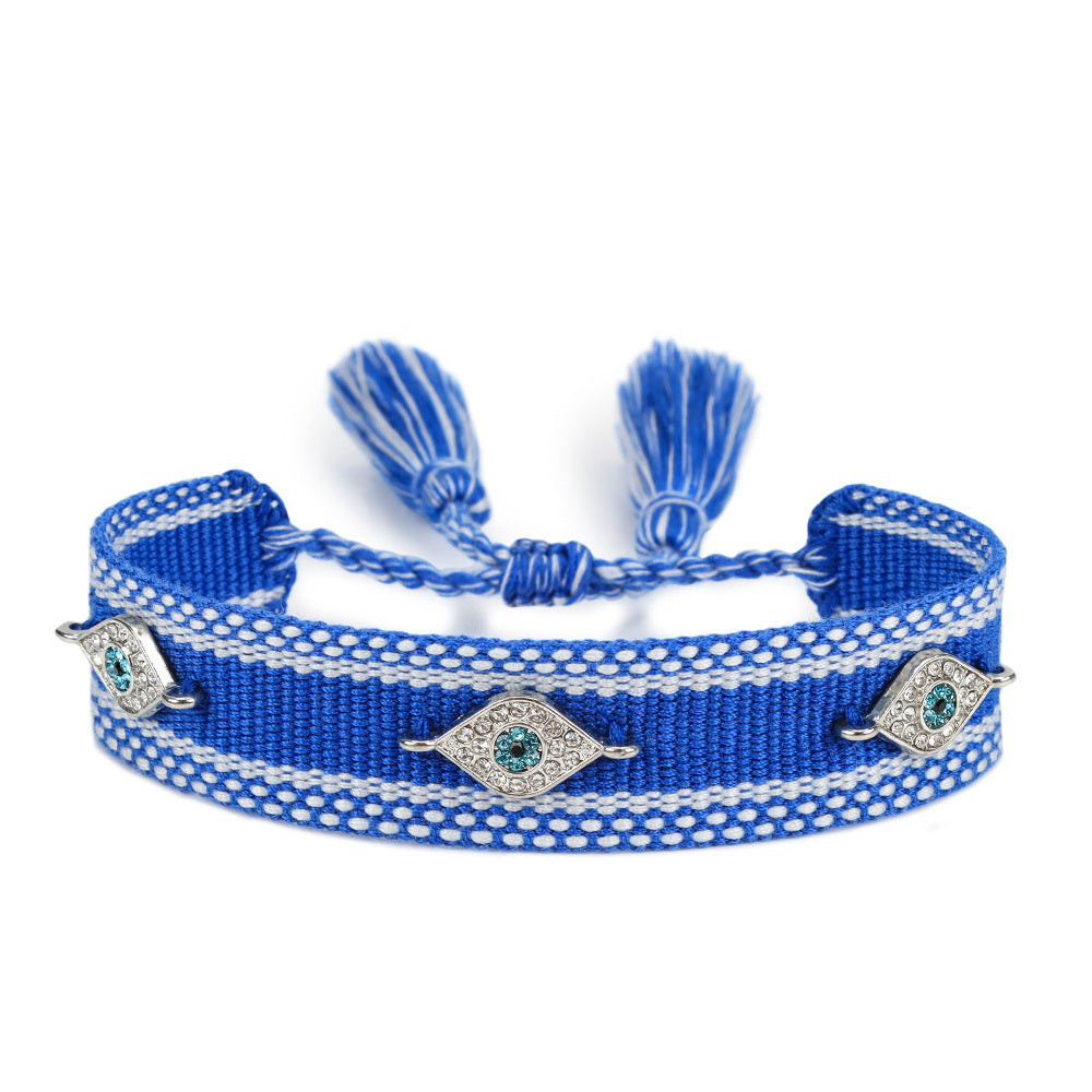Pulsera tejida protectora contra el mal de ojo