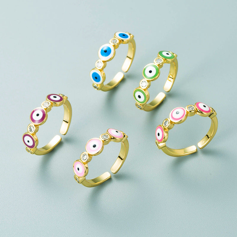 Pastel Evil Eye Rings