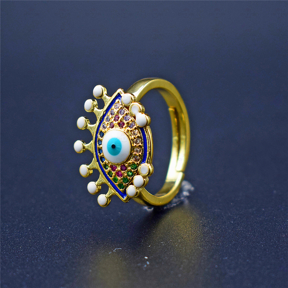 Rainbow Evil Eye Rings – Multiple Styles
