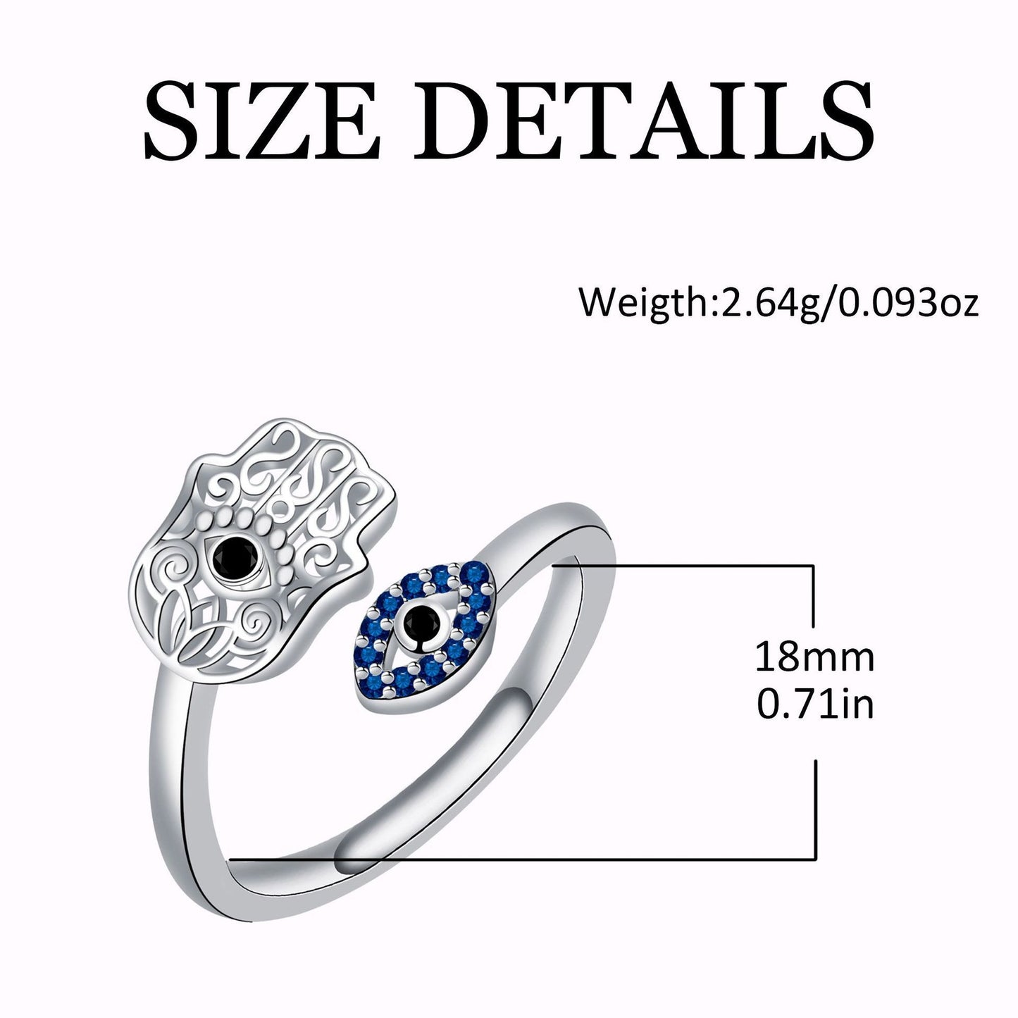 Hamsa Evil Eye Protection Ring