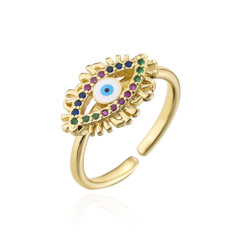 Rainbow Evil Eye Rings – Multiple Styles