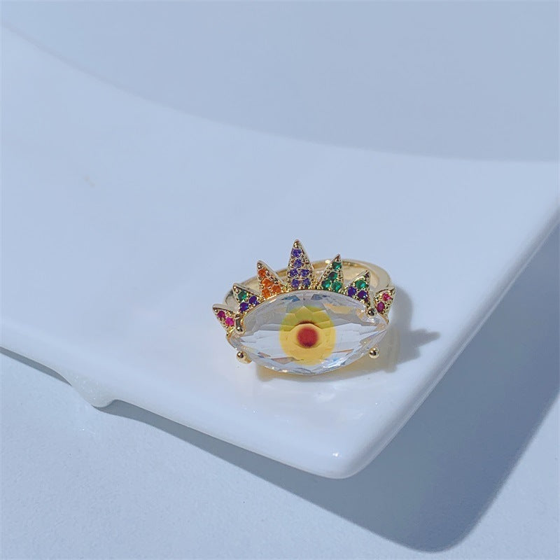 Color Pop Evil Eye Ring - Adjustable