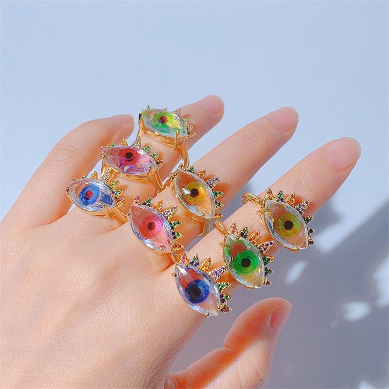 Color Pop Evil Eye Ring - Adjustable