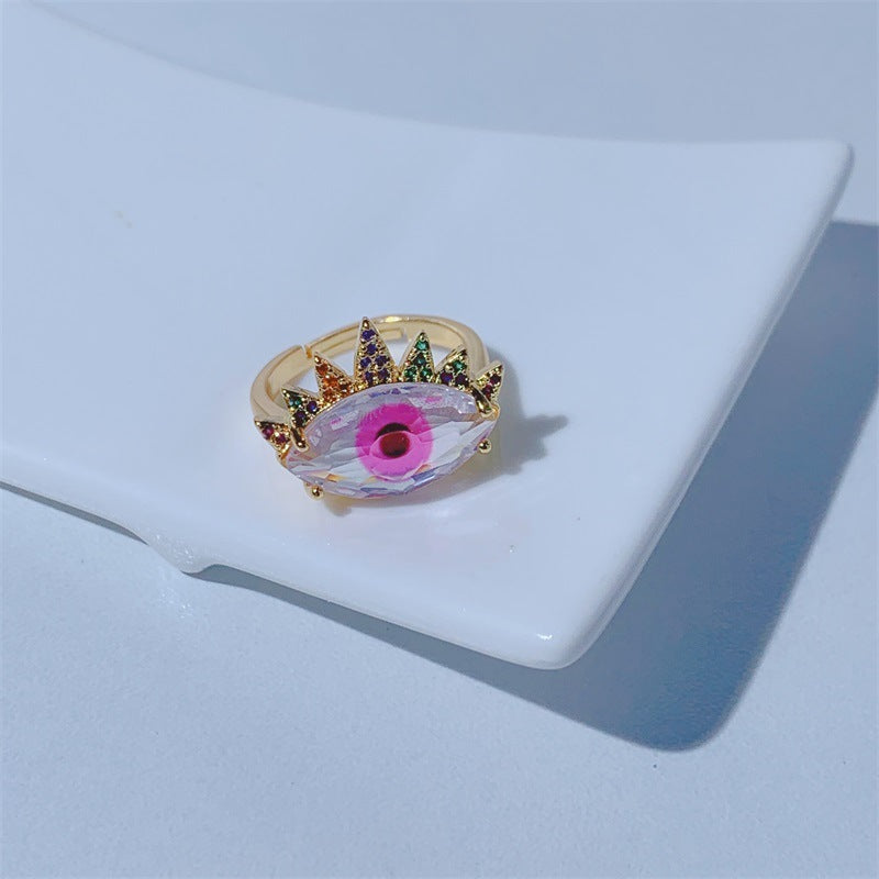 Color Pop Evil Eye Ring - Adjustable