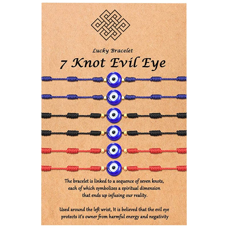 7 - Knot Evil Eye Red String Bracelets