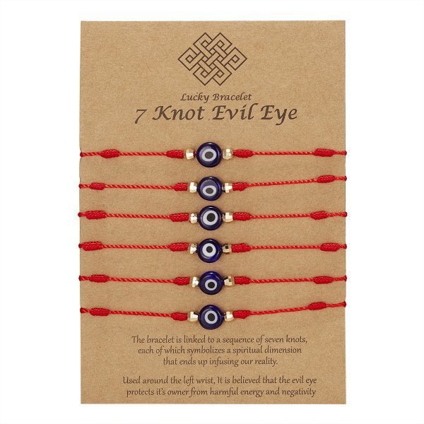 7-Knot Evil Eye Red String Bracelets – Evil Eye Luxe
