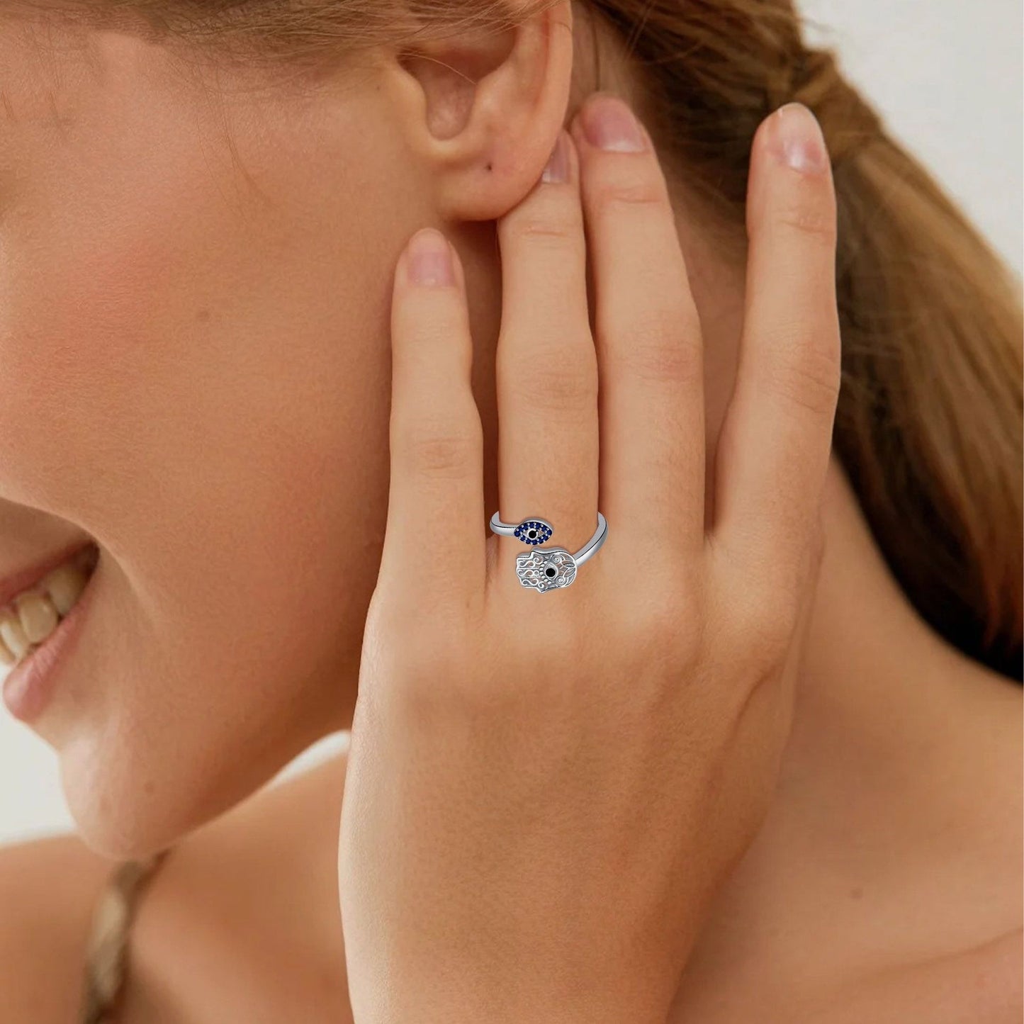 Hamsa Evil Eye Protection Ring