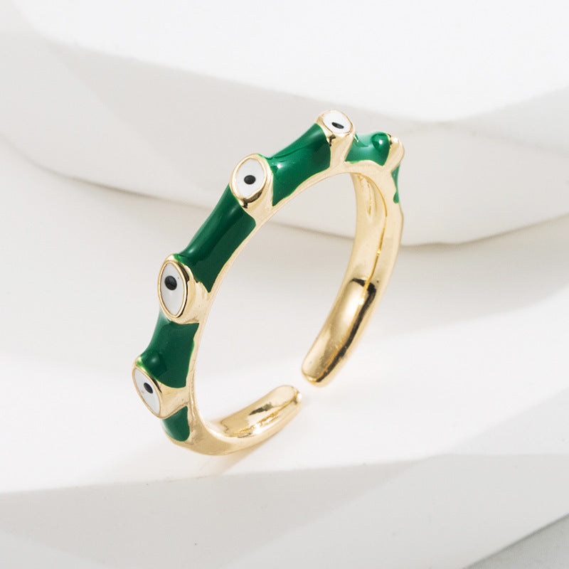Colorful Enamel Evil Eye Rings