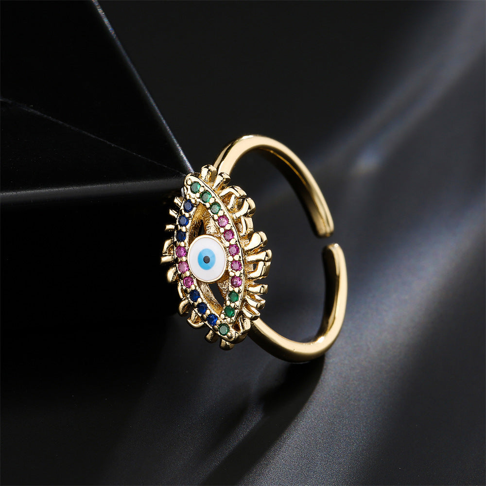 Rainbow Evil Eye Rings – Multiple Styles