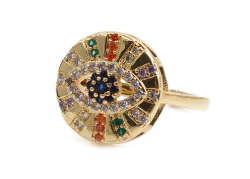 Rainbow Evil Eye Rings – Multiple Styles