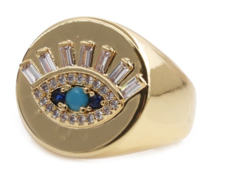 Rainbow Evil Eye Rings – Multiple Styles