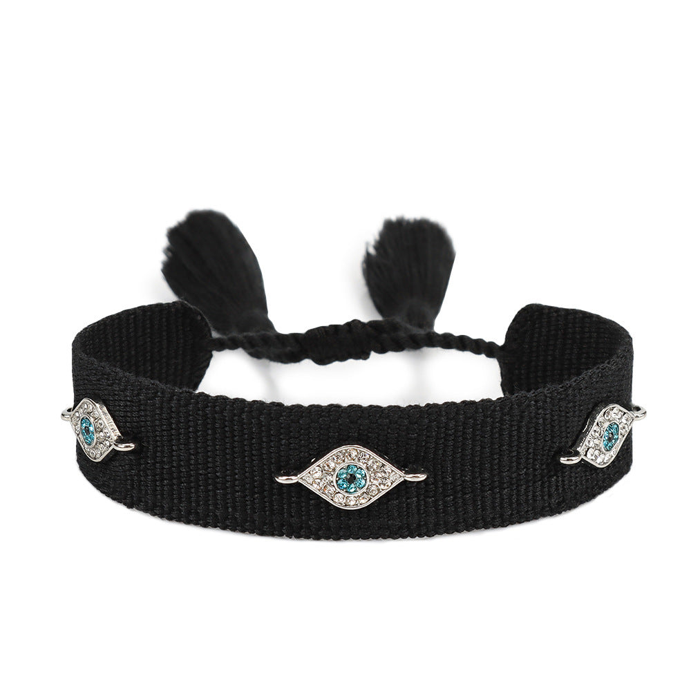 Pulsera tejida protectora contra el mal de ojo