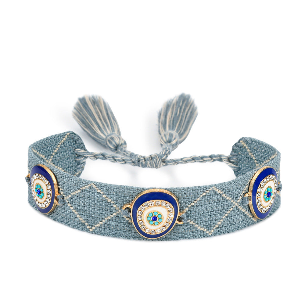 Pulsera tejida protectora contra el mal de ojo