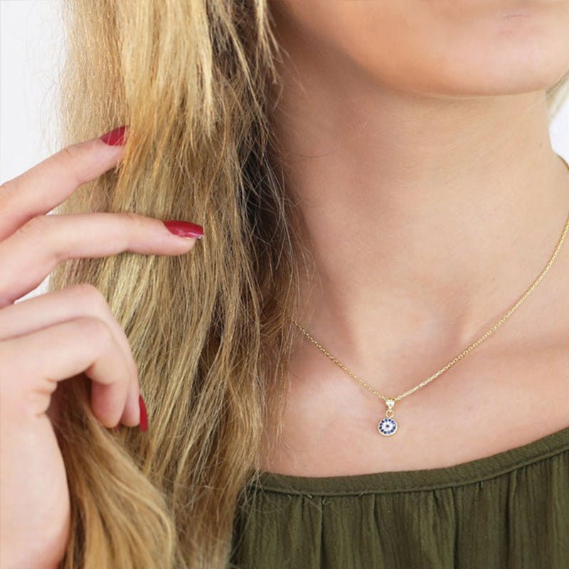 Chic Evil Eye Circle Pendant Necklace