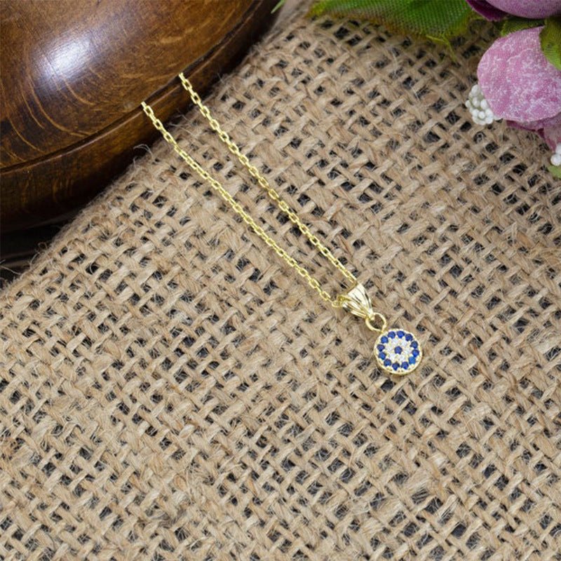 Chic Evil Eye Circle Pendant Necklace