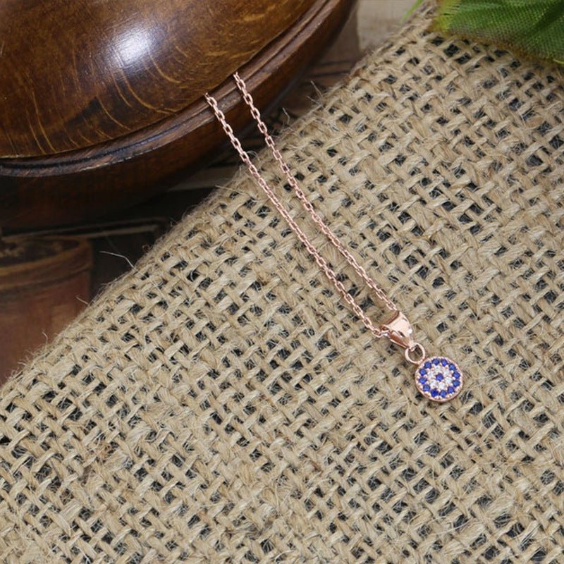 Chic Evil Eye Circle Pendant Necklace
