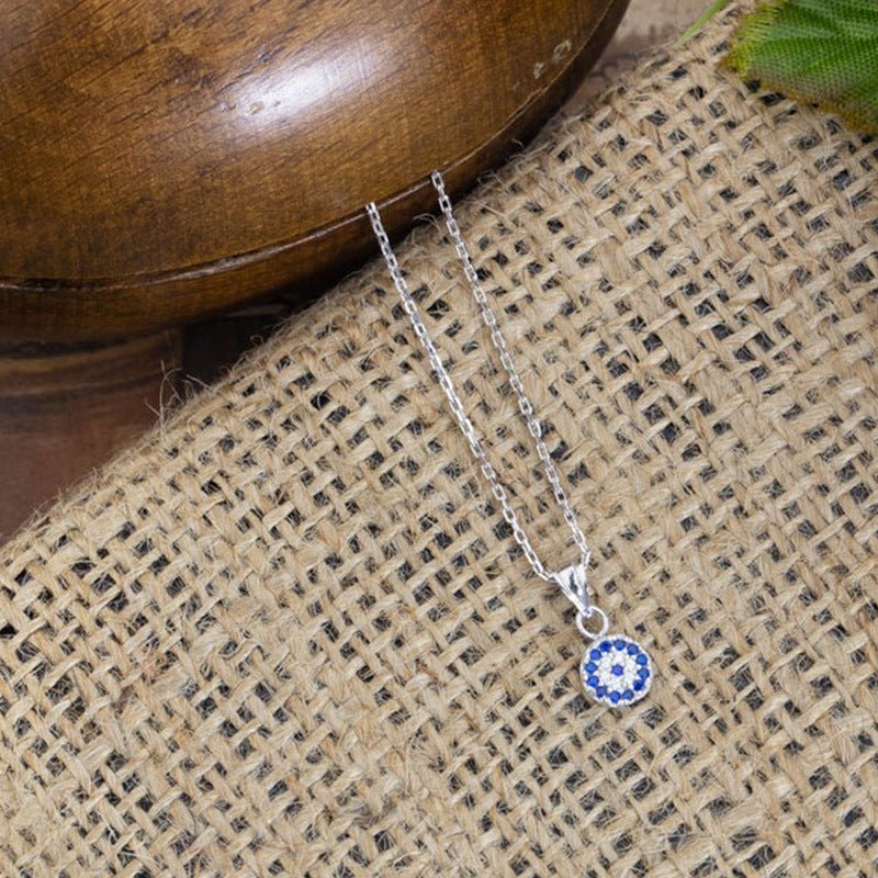 Chic Evil Eye Circle Pendant Necklace