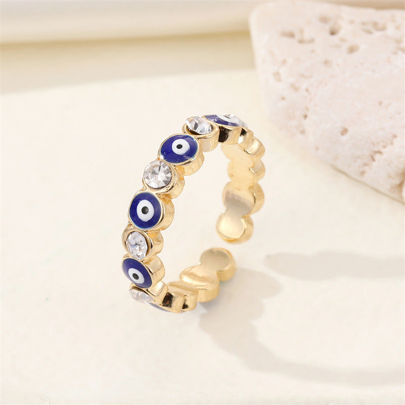 Heart & Circle Evil Eye Rings