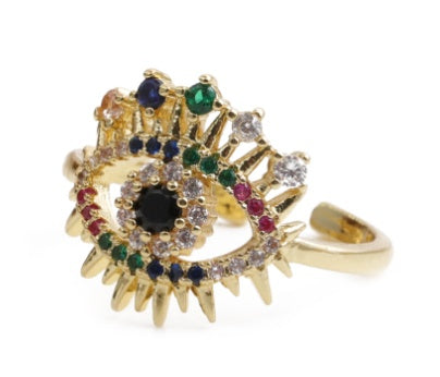 Rainbow Evil Eye Rings – Multiple Styles
