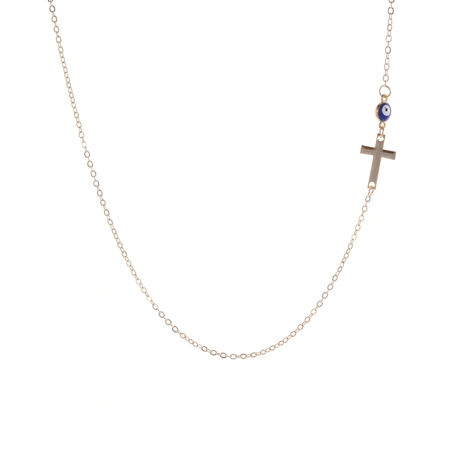 Evil Eye and Cross Necklace
