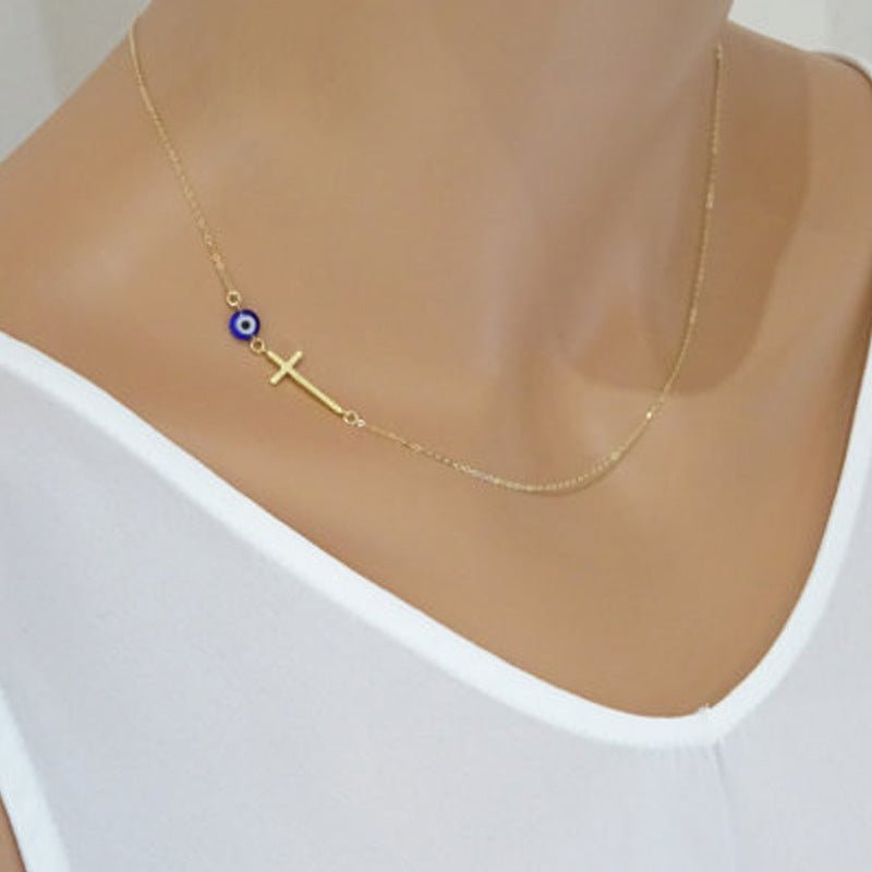 Evil Eye and Cross Necklace
