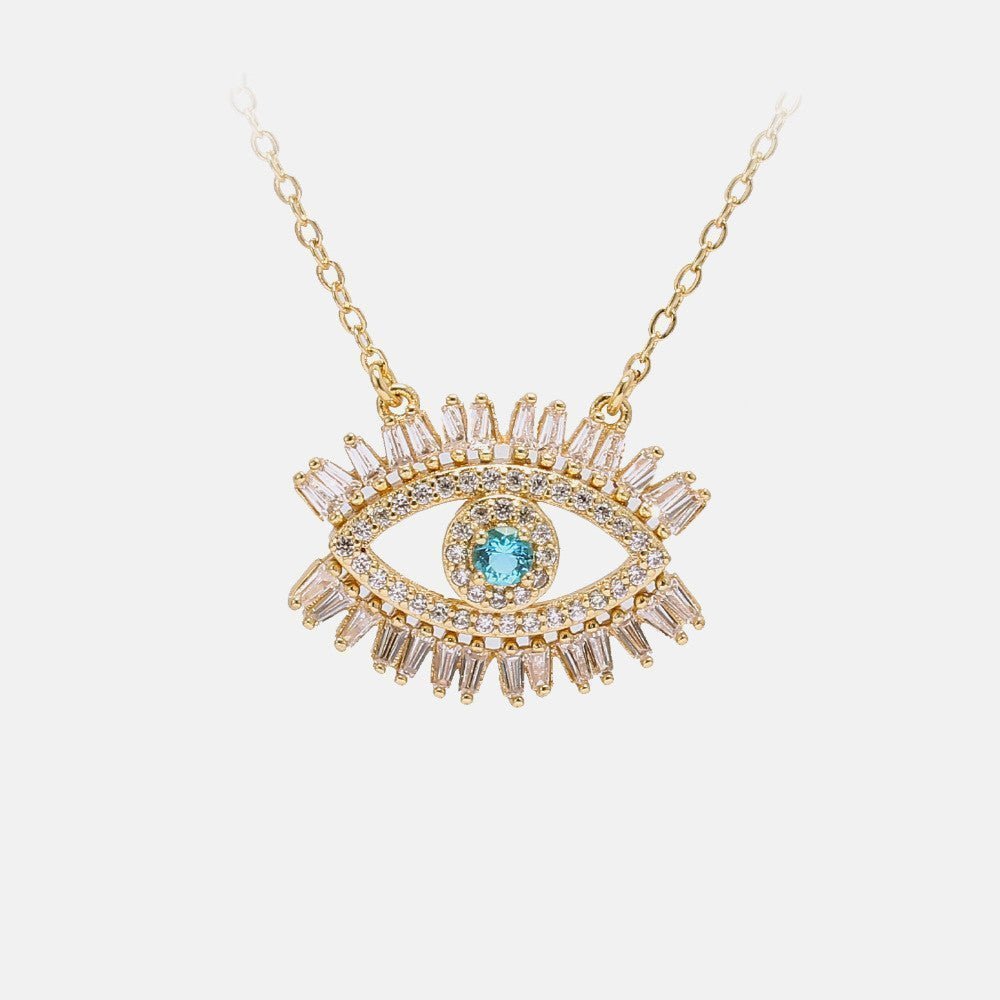 Glass Crystal Evil Eye Necklace