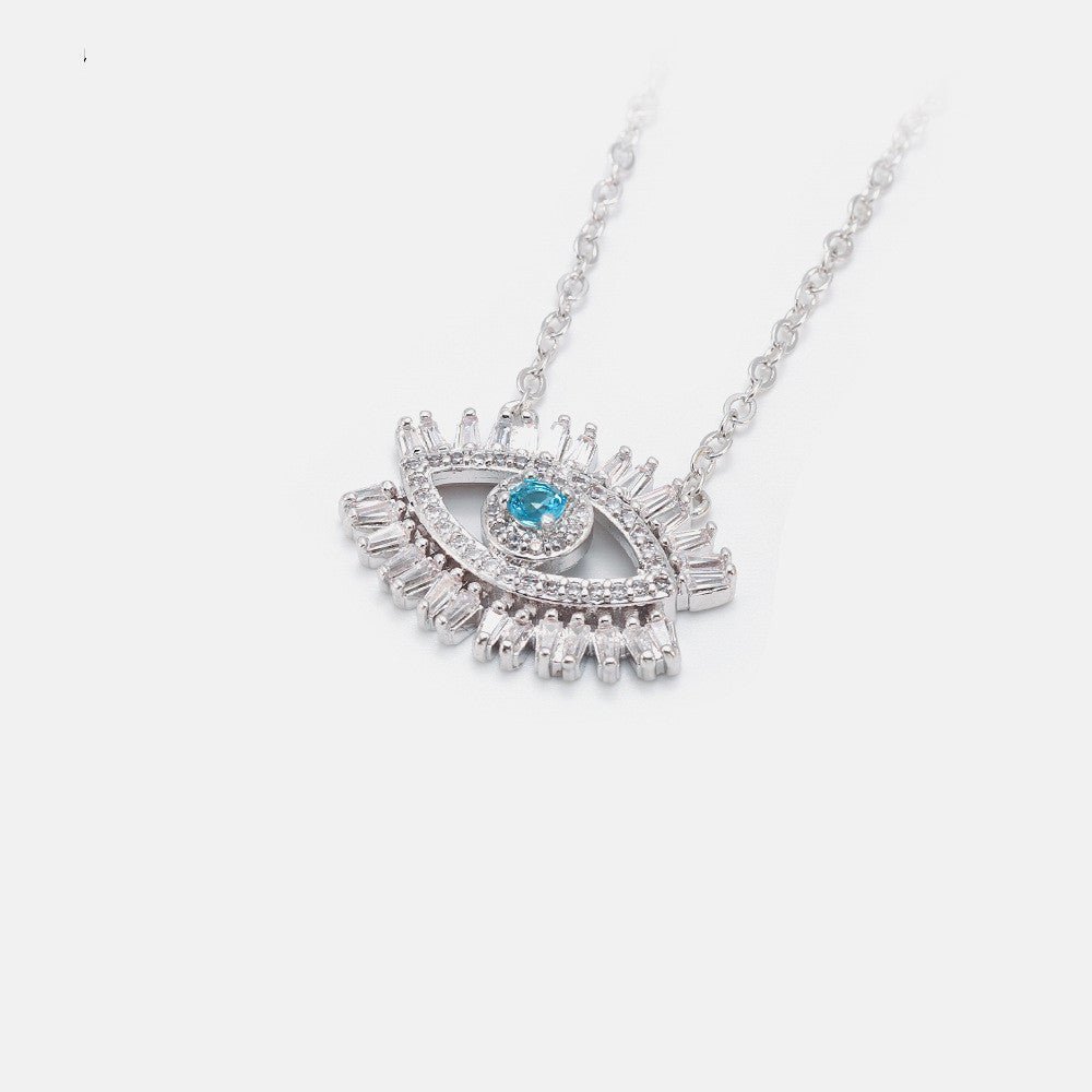 Glass Crystal Evil Eye Necklace
