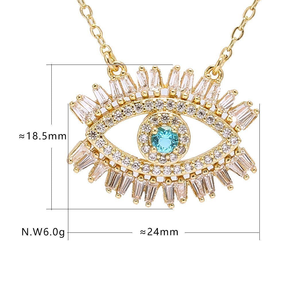 Glass Crystal Evil Eye Necklace