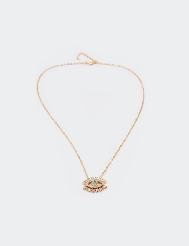 Glass Crystal Evil Eye Necklace