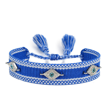 Pulsera tejida protectora contra el mal de ojo