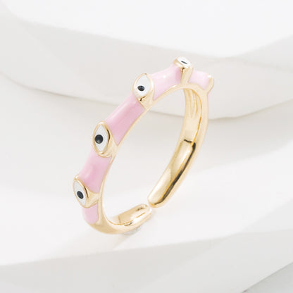 Colorful Enamel Evil Eye Rings