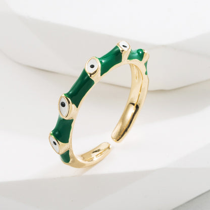 Colorful Enamel Evil Eye Rings