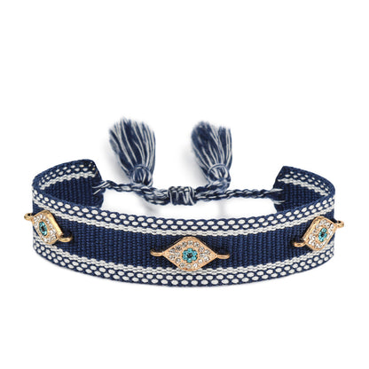 Pulsera tejida protectora contra el mal de ojo