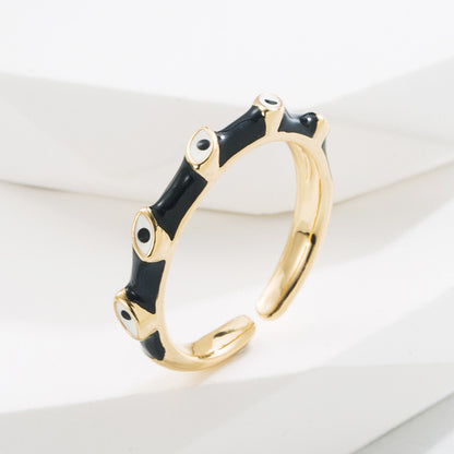 Colorful Enamel Evil Eye Rings