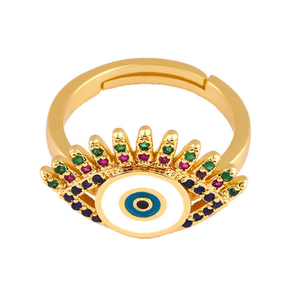 Rainbow Evil Eye Rings – Multiple Styles