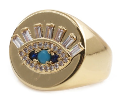 Rainbow Evil Eye Rings – Multiple Styles