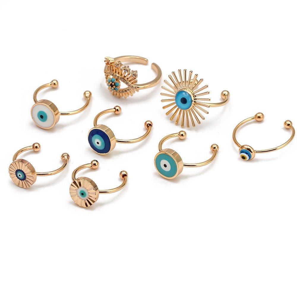 Adjustable Evil Eye Rings - Multiple Colors