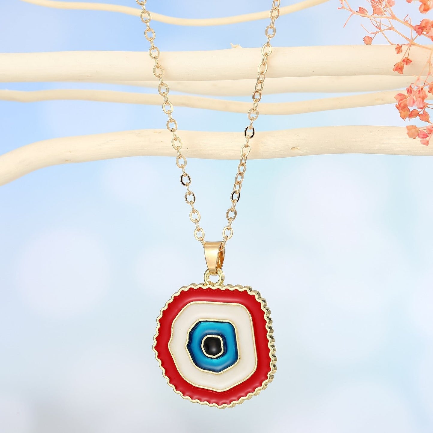 Alluring Evil Eye Round Pendant Necklace - 5 Colors