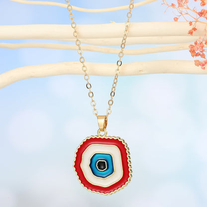 Alluring Evil Eye Round Pendant Necklace - 5 Colors