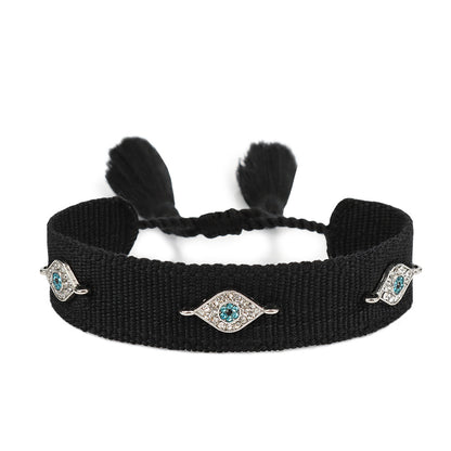 Pulsera tejida protectora contra el mal de ojo