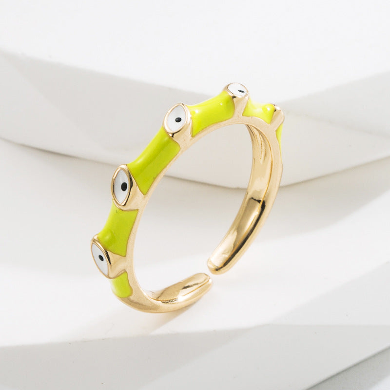 Colorful Enamel Evil Eye Rings