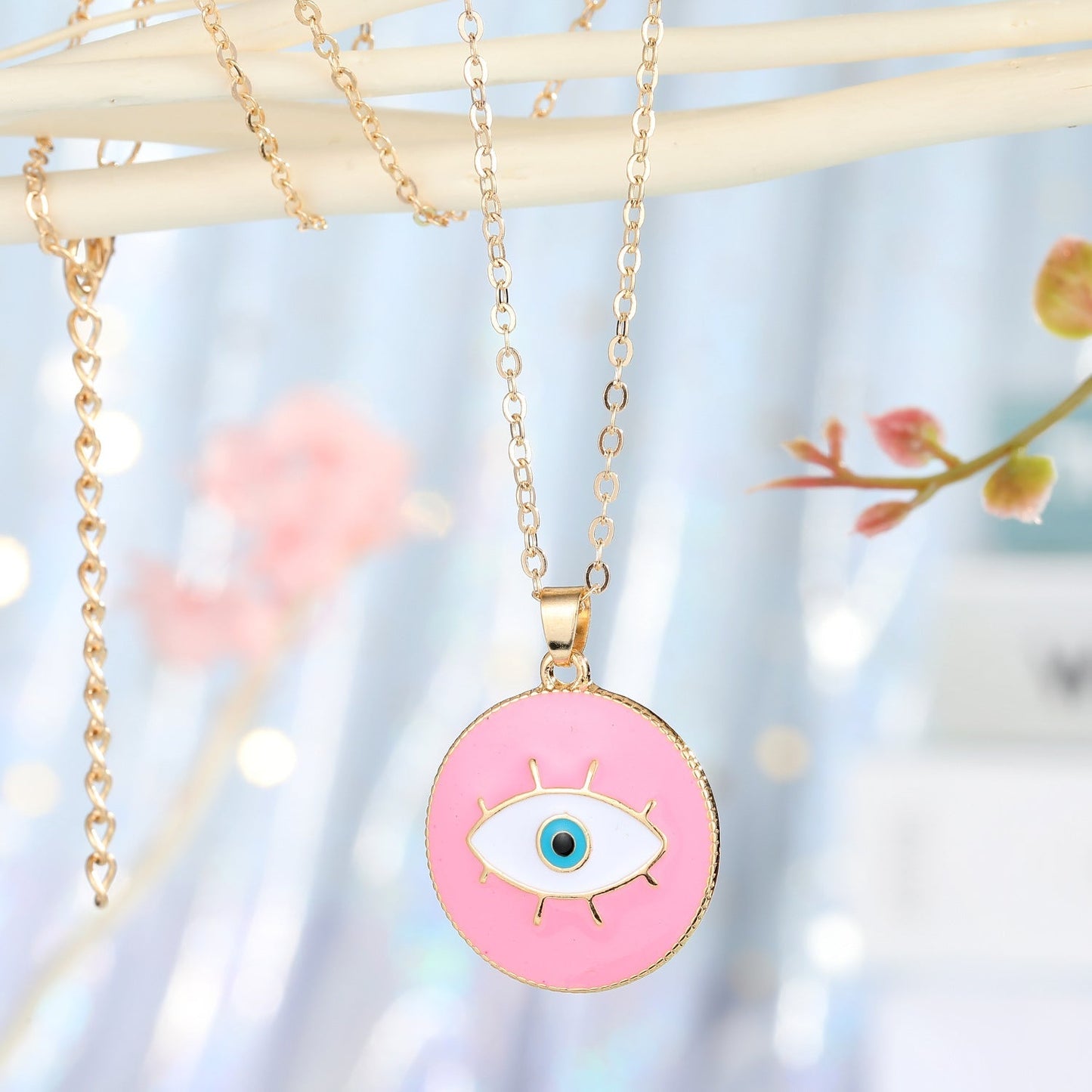 Colorful Evil Eye Pendant Necklace