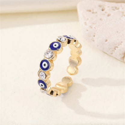 Heart & Circle Evil Eye Rings