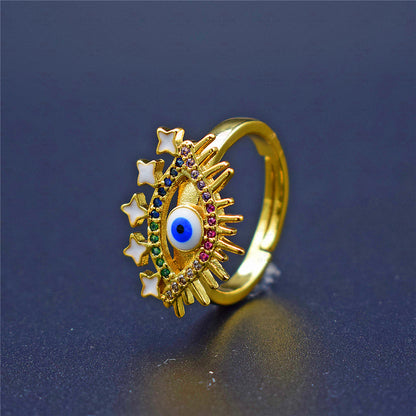 Rainbow Evil Eye Rings – Multiple Styles