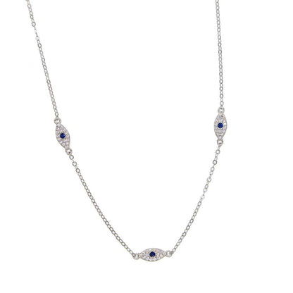 Dainty Sterling Silver Evil Eye Necklace