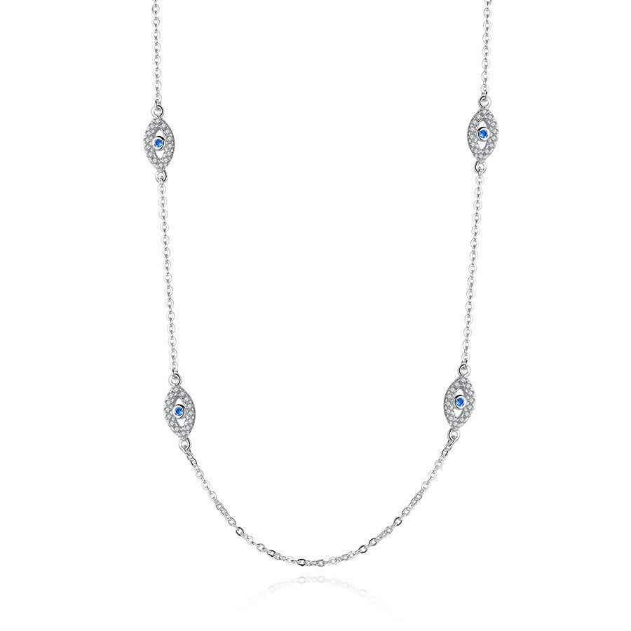 Dainty Sterling Silver Evil Eye Necklace