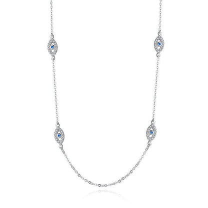 Dainty Sterling Silver Evil Eye Necklace