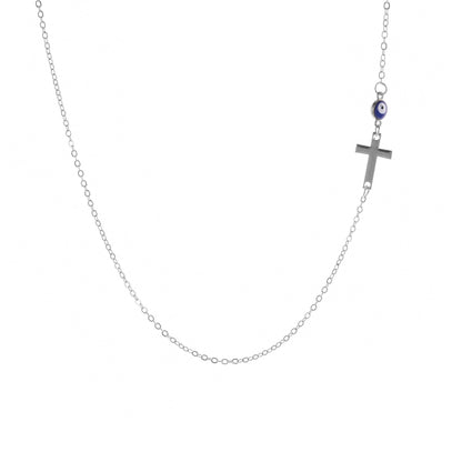 Evil Eye and Cross Necklace