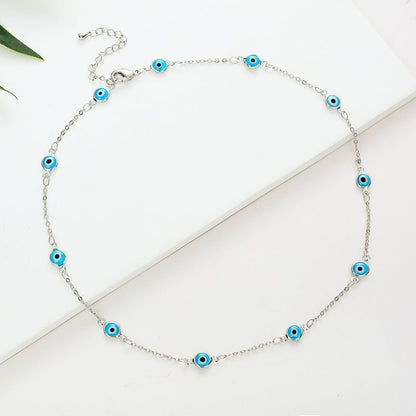 Evil Eye Beaded Choker Necklace